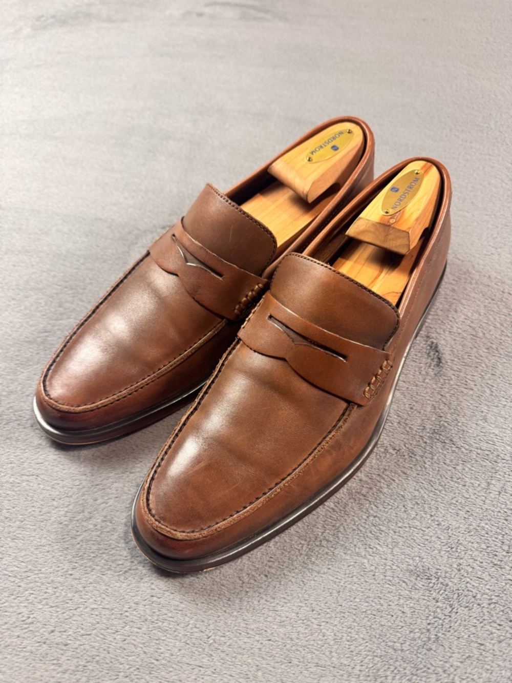 Banana Republic Brown Leather Penny Loafers - Men's